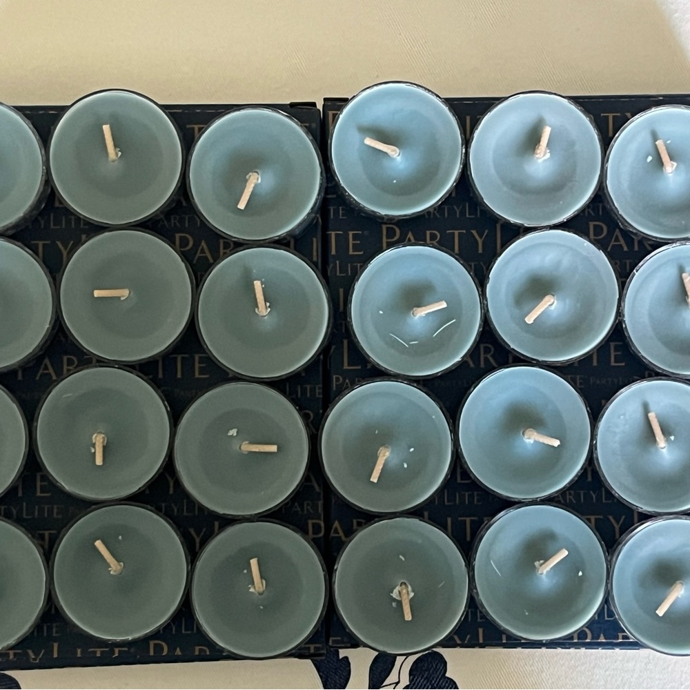 (24) PartyLite “Blue Spruce” Tealight Candles - (2) Boxes of 12 - Picture 2 of 6